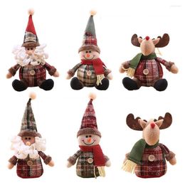 Christmas Decorations Doll Pendants Moose Snowman Ornaments Home Decors Tree Hanging Craft Decor Kids Gift