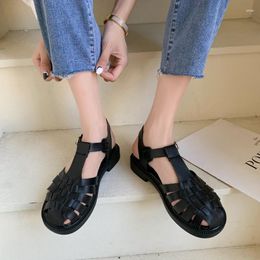 Sandals Low Heel Women's 2022 Summer Fashion Roman Style Beach Casual Outdoor Vacation Pu Comfort Sandalias Mujer