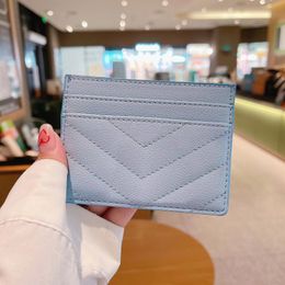 2022 new fashion Card Holders caviar woman mini wallet Designer pure color genuine leather Pebble texture luxury Black wallet Y221289n