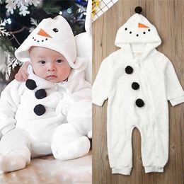 Rompers 03T Toddler Newborn Kid Baby Boy Girl Cute Rompers Snowdoll Plush Long Sleeve Jumpsuit Warm Autumn Spring Winter Costumes J220922