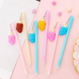 4pcs Summer Cool Series Ice Cream Pendant Gel Pens 0.5mm Black Ink Popsicle Ballpoint Stationery Gift Office School Supply H6753