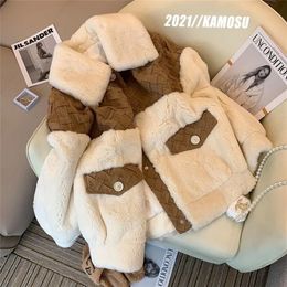 Womens Jackets Winter Lamb Plush Coat Small Fragrance Korean Version Large Premium Design Fur Jacket Style Overcome 221007