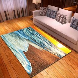 Carpets 3D Beach Rug Bedroom Kids Baby Play Crawling Mat Memory Foam Area Rugs Carpet For Living Room Home Decorative