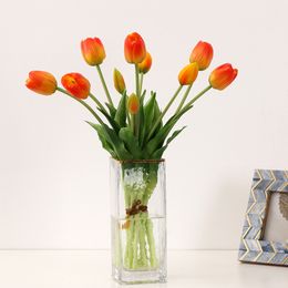Wedding flowers Real Touch Tulip Flower Arrangement Bouquets for Home Office Wedding Decoration