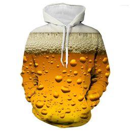 Men's Hoodies Men's & Sweatshirts 3D Print Funny Beer Pattern Sweatshirt Unisex Hip-hop Fashion Streetwear 2022 Men And Women