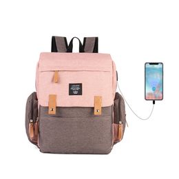 Diaper Bags Lequeen Mommy fashion Mother Large Capacity Travel Nappy Backpacks with changing mat Convenient Baby USB LPB26 221007