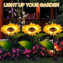 Solar Sunflower Garden Lawn Light IP65 Outdoor Waterproof LED Plug-in Landscape For Roadside Decoration