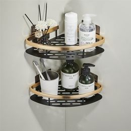 Bathroom Shelves Corner Shelf without Drilling Rustproof Space Aluminium Shower Storage Rack Shampoo Holder Accessories 221007