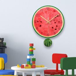 Wall Clocks 2022 Fruit Swing Clock Cool Watermelon Dial Summer Wind Creative Personality Red And Green Decoration Watch