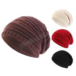 Outdoor Winter Wool Beanie Caps Women Knitted Hats For Men Cap Thick Warm Baggy Bonnet Men's Cap Solid Color Skullies Beanies