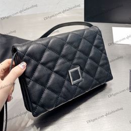Top Calfskin Designer Bags Wallets Classic Black Quilted Cheque Silver Hardware Leather Shoulder Strap Crossbody Multi Pochette Purse French Luxury Vintage Clutch