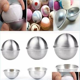 Baking Moulds 3D Aluminium Alloy Cake Mold Bath Bomb Baking Mods Roast Ball Own Crafting Handmade 3 Sizes Drop Delivery 2021 Home Gar Dhop9