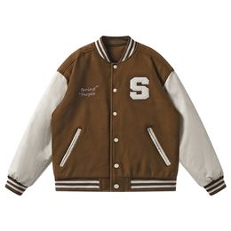 Jackets masculinos Autumn e Winter Round Pescoço solto e espessado uniforme de beisebol da moda Roupas de alta qualidade 5xl 221007