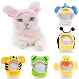 Söt rolig hundkläder Caps Rabbit Duck Bee Frog Shaped Puppy Kitten Party Headwear Costume Accessory