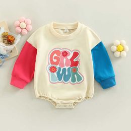 Rompers Autumn Baby Rompers Toddler Newborn Baby Girls Cotton Letter Printing Long Sleeve Sweatshirt Jumpsuits Cute Clothes J220922