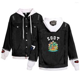 Jaquetas masculinas 2022 Wilbur Soot Jeans Costura Jaqueta Jaqueta Harajuku Jeans Hoodies Para Homens/Mulheres Streetwear Masculino