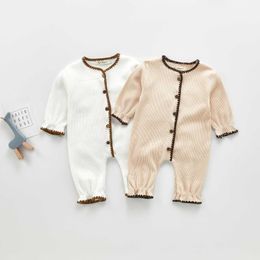 Rompers Baby Girl Romper Cotton Long Sleeve Fashion Newborn Jumpsuit Cute Girl Clothes Solid Loose Baby Girl Romper 024 M J220922