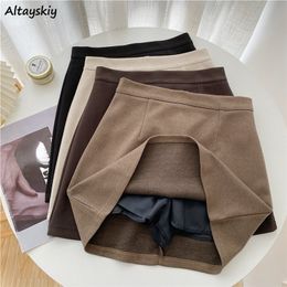 Skirts Women Pure A-line Sexy Prevalent Daily Minimalist Ulzzang Fall Basic Preppy Street Style BF est Above Knee Ins Clothes 221007