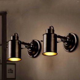 Wall Lamp American Village Vintage Sconce E27 LED Porch Light For Cafe Clothes Store Restaurant Indoor Lighting