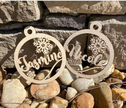 Christmas Decorations Wood Decor Personalised Ornament Laser Cut Names Custom Gift Tags With Name Dec