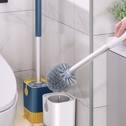 Toilet Brushes Holders Hair with Holder Set WallMounted Long Handled Cleaning Modern Hygienic Bathroom Accessories 221007