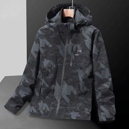 22ss arc jacket designer coat autumn new camouflage outdoor windproof waterproof loose running hooded jackets men 4xl 5xl 6xl 7xl