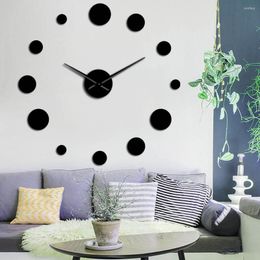 Wall Clocks Round DIY Big Acylic Clock Modern Design Simple Hanging Watch Giant 3D Mirror Frameless Sticker Home Decor