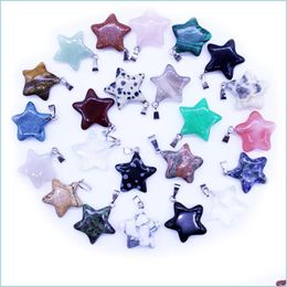 Charms Agate Women Men Necklace Jewellery Stars Lady Charms For Making Crystal Natural Stone Pendants Drop Delivery 2021 Findings Compon Dhao9