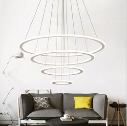 Pendant Lamps Ring Chandelier Post Modern Minimalist Living Room Restaurant Lamp Creative Lighting Art El Lobby Personality