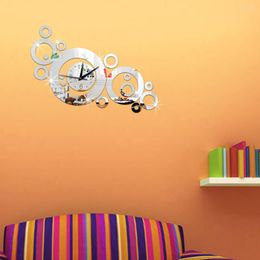 Wall Clocks Single Face Needle Diy Mirror Acrylic Material Sticker Circle Decor Quartz Living Room Watches