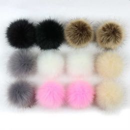 Other 12PCS Fluffly Pom Poms Hats Hairball Decorative Pompom DIY Crafts Push Pompon Faux Fur Balls for Toys Clothging Shoes cessory Y2210