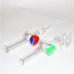 hookahs Glass Nectar Glass Pipes Hand Painting top Quartz Tip Concentrate Dab Straw for water Bong