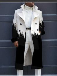 Men's Fur Faux Fur Men Straight Jacket Long Sleeve Lapel Button White Casual Fashion Gentleman Coat 2021 Spring Winter Trench Coats T221007