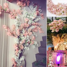 Decorative Flowers Simulation Cherry Blossom Branch Fake Sakura Flower DIY Wedding Party Festival Decoration Table Banquet Ornaments