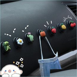 Other Household Sundries Home Decor Storage Hooks Fruit Animal Shape Wall Hanger Car Accessories Cute Punching- Door Organiser Drop D Dh1Rc