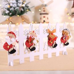 Christmas Decorations 4pcs Happy Year Ornaments Dolls DIY Xmas Gift Cute Santa Claus Snowman Tree Pendant Doll Hang For Home