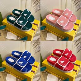 2022 Clover Logo Gelenkplattform Pantoffeln Sandalen Klassische Luxus-Wildleder-Hausschuhe Frauen Sommerplattformen Offener Sandalen mit Gleitrutschen mit Box 35-40 Offene Zehen