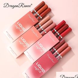 Other Household Sundries Household Sundries 3Pcs Sexy Liquid Lipstick Set Matte Veet Lip Gloss Milk Tea Bean Paste Glaze Moisturize L Dh6Eh