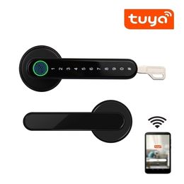 Door Locks Tuya Smartlife APP Bluetoothcompatible Remote Control Smart Fingerprint Biometrics Lock For Indoor Wooden Metal 221007