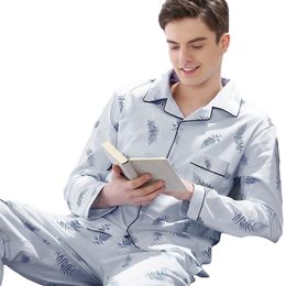 Men's Sleepwear Mens pajamas men sleepwear Cotton Pajama spring pijama hombre Lattice Sleep Lounge Pyjamas Plus Size 221007