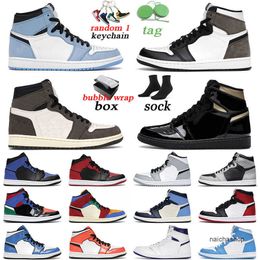 With Original Box men women Jumpman 1 Basketball Shoes 1s Black Metallic Gold University Blue Dark Mocha Hyper Royal outdoor mens trainer J jorda jordon