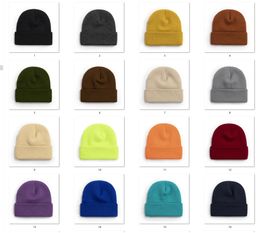 10pcs Spring new year woman man Fall Winter Double knit hat with hem gilrs Fashion Beanies Skullies Chapeu Caps Cotton Gorros Wool warm Student couple hat 40colors