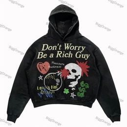 Mens Hoodies Sweatshirts European and American style street men and women skull print youth clothing sweater hiphop hooded loose top harajuku 221008