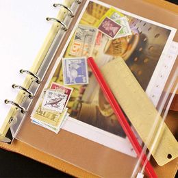 PVC Binder Cover Clear Zipper Storage Bag 6 Hole Waterproof Stationery Office Travel Portable Document Sack School