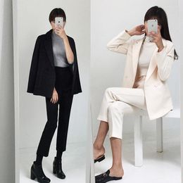 Women's Two Piece Pants Formal Suits For Women Casual Office Business Suitspants Work Wear Sets Uniform Styles Elegant Pant Black Set Blazer