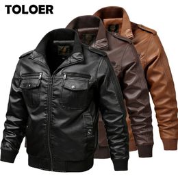 Men's Leather Faux Jacket Coats Fashion Brand Motorcycle Coat Quality PU Outerwear Winter Male Design 5XL 6XL 221007