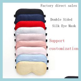 Other Household Sundries Home Essentials 16 Mommy Silk Eye Mask Sleep Double-Sided Mberry Blackout Printing Logo Travel Wholesale Dro Dh1Ti