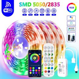 Strips DC 12V Led Strip Light 5M-30M RGB 2835 Bluetooth Music Lights Tape Flexible Wifi Control Ribbon For Bedroom