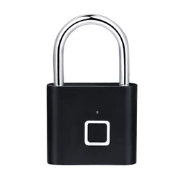 Door Locks Rechargeable USB Keyless Lock Fingerprint Smart Padlock Quick Unlock Zinc alloy Metal Self Developing Chip 221007