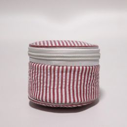Mini redondeada Bolsa cosm￩tica de Seersucker 30pcs Lote de EE. UU. Magno de maquillaje rojo Bolsa de joyer￭a Bag Travel Laving Monin Purse Domil1061566